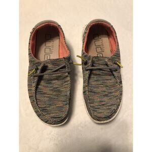 Hey Dude Womens Size 7 Wendy Sox‎ Peacock Pink Slip Ons Cottagecore Coastal Boho